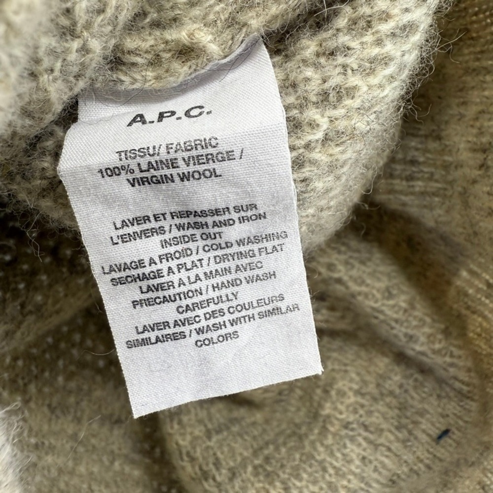 APC Sweater Men's Medium Virgin Wool Solid Crewneck Knit paris Pullover Preppy - Picture 7 of 8